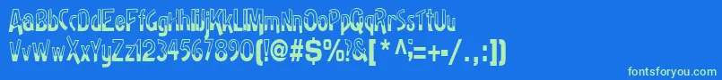 Badhhabit71RegularTtcon Font – Green Fonts on Blue Background