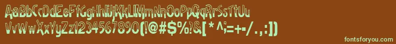 Badhhabit71RegularTtcon Font – Green Fonts on Brown Background