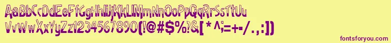 Badhhabit71RegularTtcon Font – Purple Fonts on Yellow Background