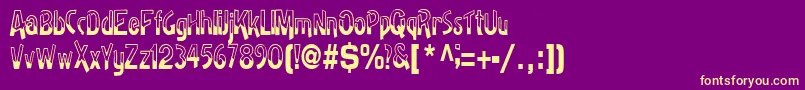 Badhhabit71RegularTtcon Font – Yellow Fonts on Purple Background