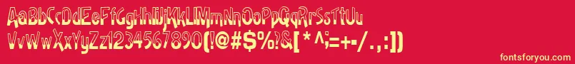 Шрифт Badhhabit71RegularTtcon – жёлтые шрифты на красном фоне