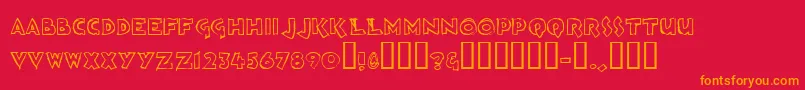フォントLoosh ffy – 赤い背景にオレンジの文字