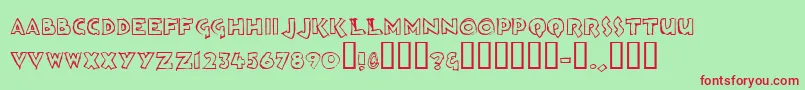 Loosh ffy Font – Red Fonts on Green Background