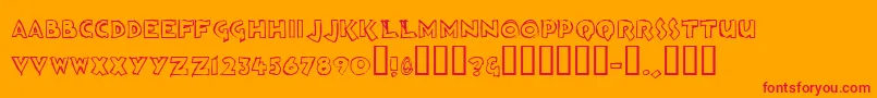 Loosh ffy-Schriftart – Rote Schriften auf orangefarbenem Hintergrund