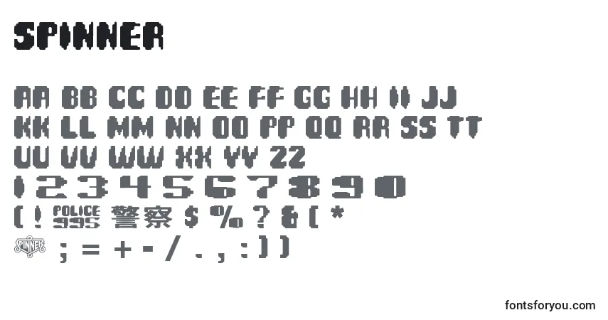 Шрифт Spinner – алфавит, цифры, специальные символы