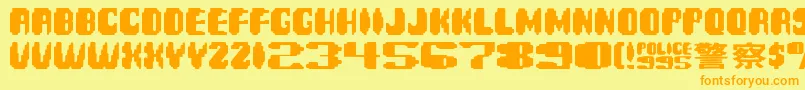 Spinner Font – Orange Fonts on Yellow Background