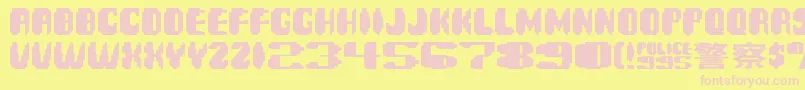 Spinner Font – Pink Fonts on Yellow Background