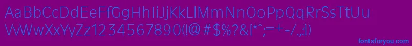RavennaserialXlightRegular Font – Blue Fonts on Purple Background