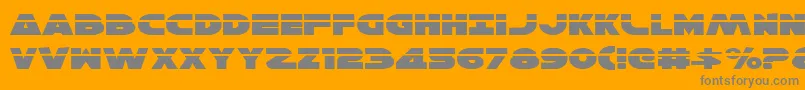 HanSoloExpandedLaser Font – Gray Fonts on Orange Background