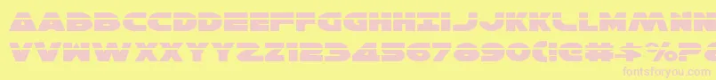 HanSoloExpandedLaser Font – Pink Fonts on Yellow Background