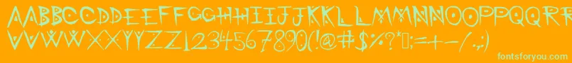 BattleMage Font – Green Fonts on Orange Background