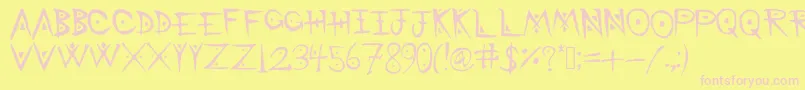 BattleMage Font – Pink Fonts on Yellow Background