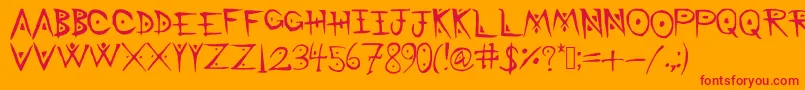 BattleMage Font – Red Fonts on Orange Background