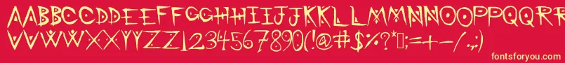 フォントBattleMage – 黄色の文字、赤い背景
