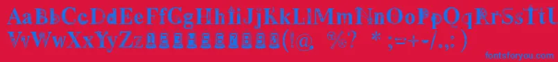 Steamy Font – Blue Fonts on Red Background