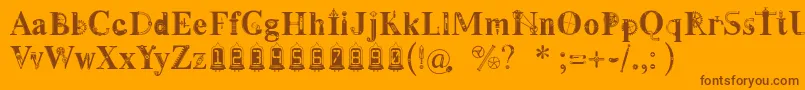 Steamy Font – Brown Fonts on Orange Background