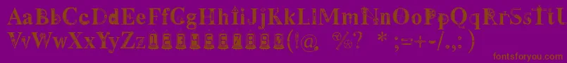 フォントSteamy – 紫色の背景に茶色のフォント