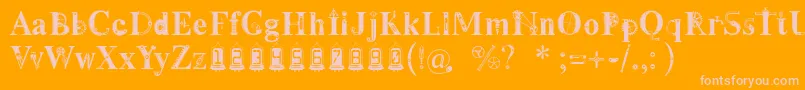 Steamy Font – Pink Fonts on Orange Background