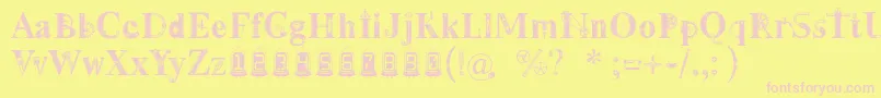 Steamy Font – Pink Fonts on Yellow Background