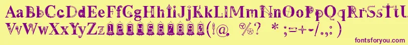 Steamy Font – Purple Fonts on Yellow Background