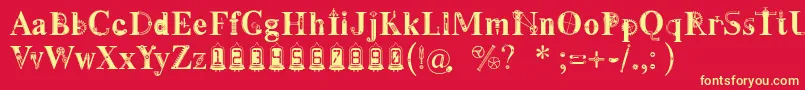 Steamy Font – Yellow Fonts on Red Background