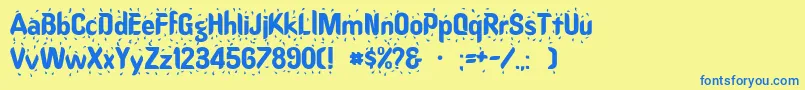 Oregonwet Font – Blue Fonts on Yellow Background
