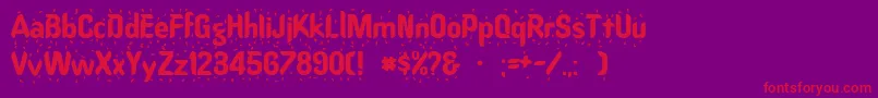 Oregonwet-Schriftart – Rote Schriften auf violettem Hintergrund
