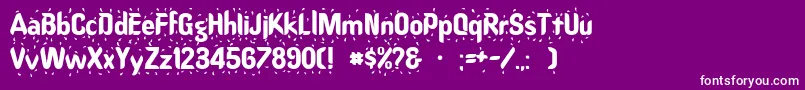 Oregonwet-Schriftart – Weiße Schriften auf violettem Hintergrund