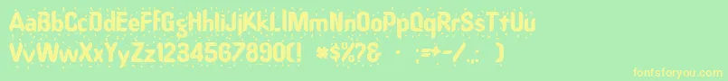 Oregonwet-Schriftart – Gelbe Schriften auf grünem Hintergrund