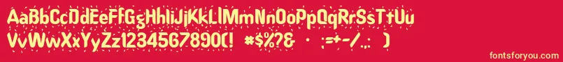 Oregonwet Font – Yellow Fonts on Red Background