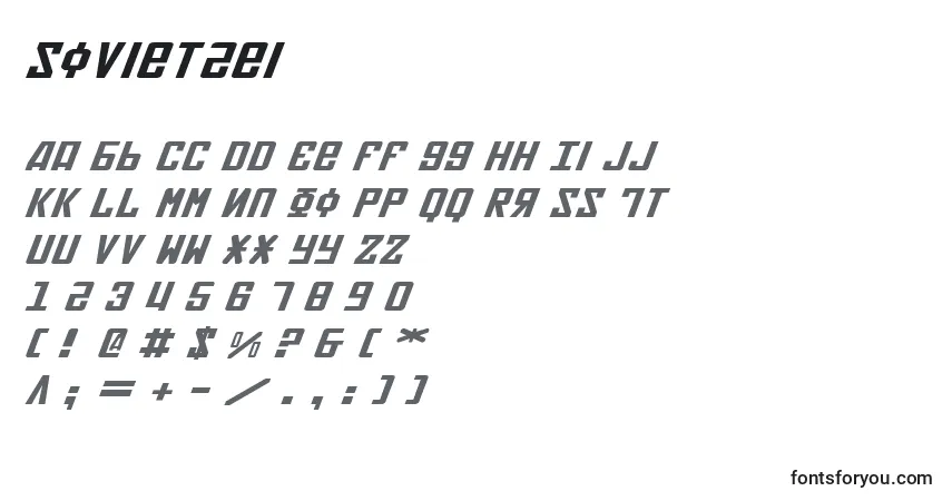 Schriftart Soviet2ei – Alphabet, Zahlen, spezielle Symbole