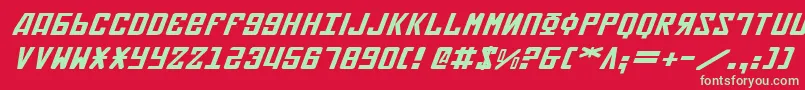 フォントSoviet2ei – 赤い背景に緑の文字