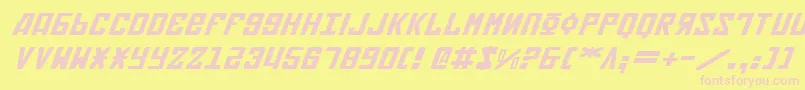 Soviet2ei-fontti – vaaleanpunaiset fontit keltaisella taustalla