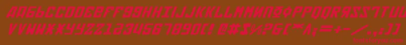 Soviet2ei-Schriftart – Rote Schriften auf braunem Hintergrund