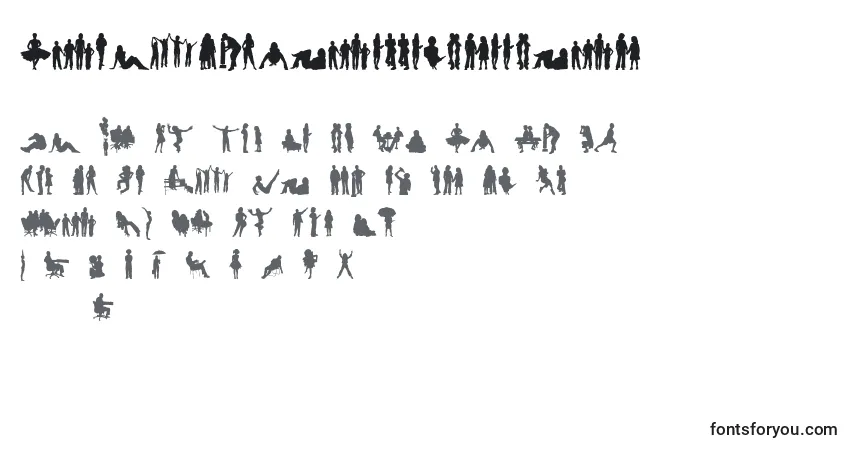 Schriftart HumanSilhouettesFreeFour – Alphabet, Zahlen, spezielle Symbole