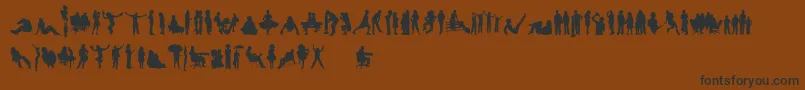 HumanSilhouettesFreeFour Font – Black Fonts on Brown Background