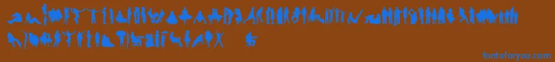 HumanSilhouettesFreeFour Font – Blue Fonts on Brown Background