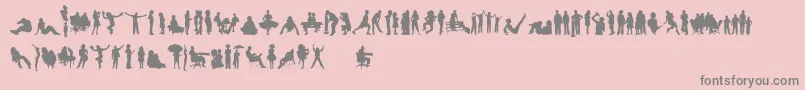 HumanSilhouettesFreeFour Font – Gray Fonts on Pink Background