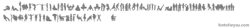 HumanSilhouettesFreeFour-fontti – harmaat kirjasimet valkoisella taustalla
