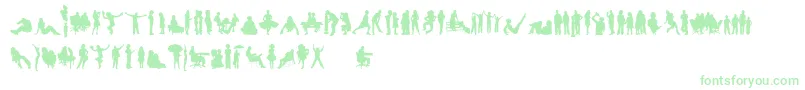 HumanSilhouettesFreeFour Font – Green Fonts on White Background
