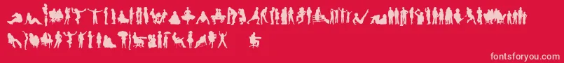 HumanSilhouettesFreeFour Font – Pink Fonts on Red Background