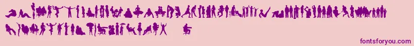 HumanSilhouettesFreeFour Font – Purple Fonts on Pink Background