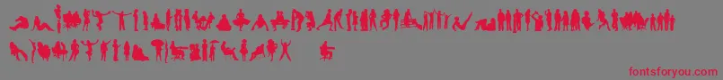 HumanSilhouettesFreeFour-Schriftart – Rote Schriften auf grauem Hintergrund
