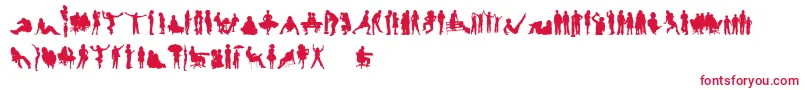 フォントHumanSilhouettesFreeFour – 白い背景に赤い文字