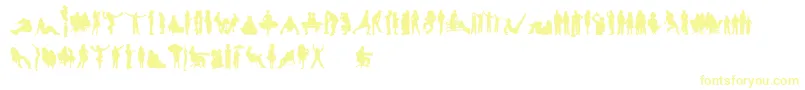 HumanSilhouettesFreeFour Font – Yellow Fonts on White Background