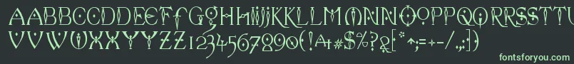 フォントCelexa ffy – 黒い背景に緑の文字