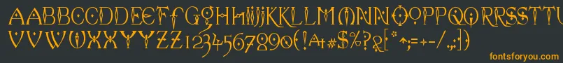 フォントCelexa ffy – 黒い背景にオレンジの文字