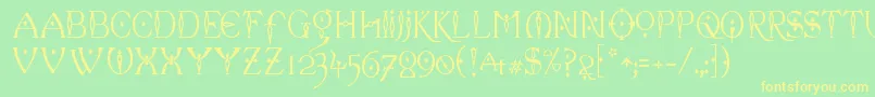 Celexa ffy Font – Yellow Fonts on Green Background