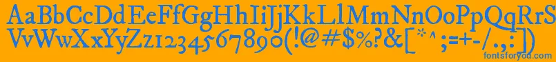 フォントFepirm2 – オレンジの背景に青い文字