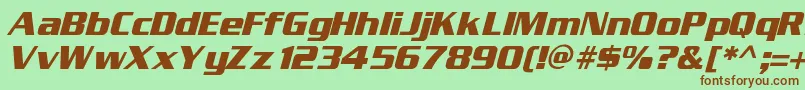 EnterSansmanBoldItalic Font – Brown Fonts on Green Background